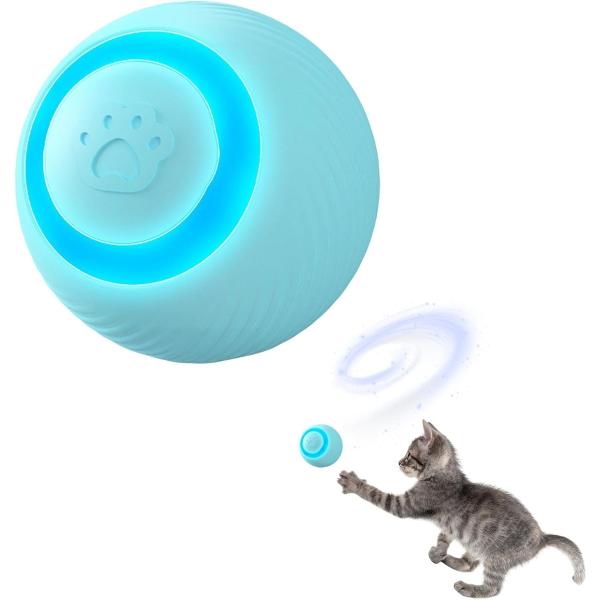 MONOSTORE 猫 おもちゃ 自動 動く ボール ペット USB ストレス解消 猫おもちゃ MDM (ブルー, 4.3 センチメートル)