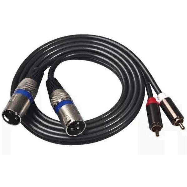 XLR ケーブル RCA対応 変換ケーブル キャノン端子 赤白音声用 オス (長さ3M)