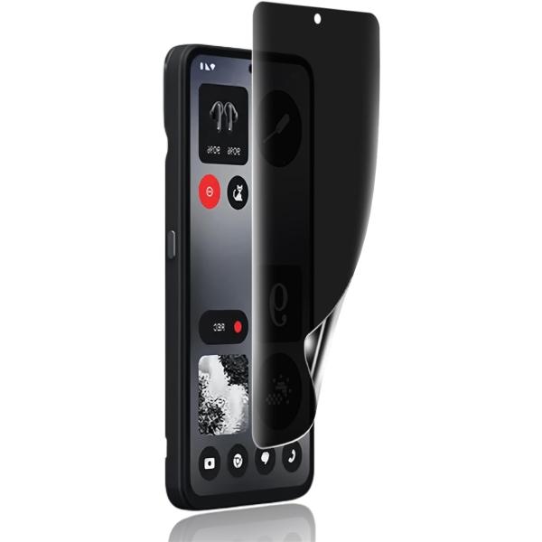 ガイド枠付きNothing CMF Phone 1/Nothing 3a対応 ガラスフィルム 覗き見防止 全面 保護 (ブラック)