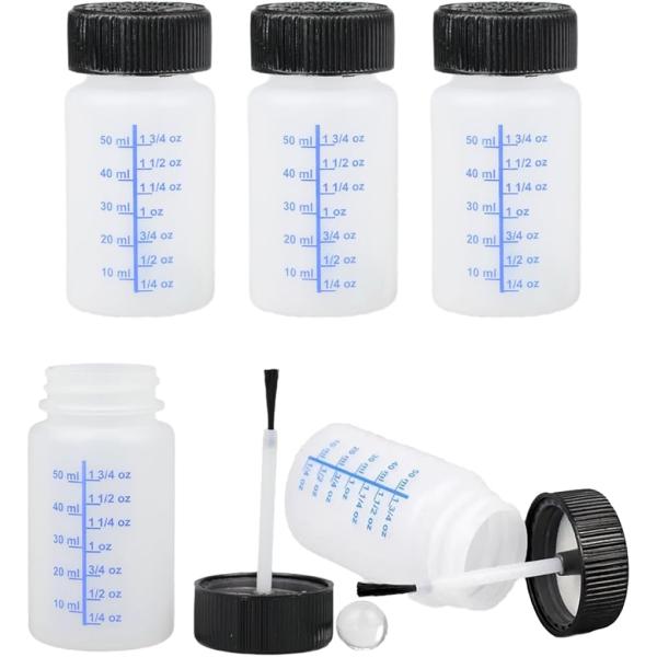 筆付き容器 筆付きボトル 60ml タッチアップペイント 塗装 プラスチック プラモデル (5個セット)
