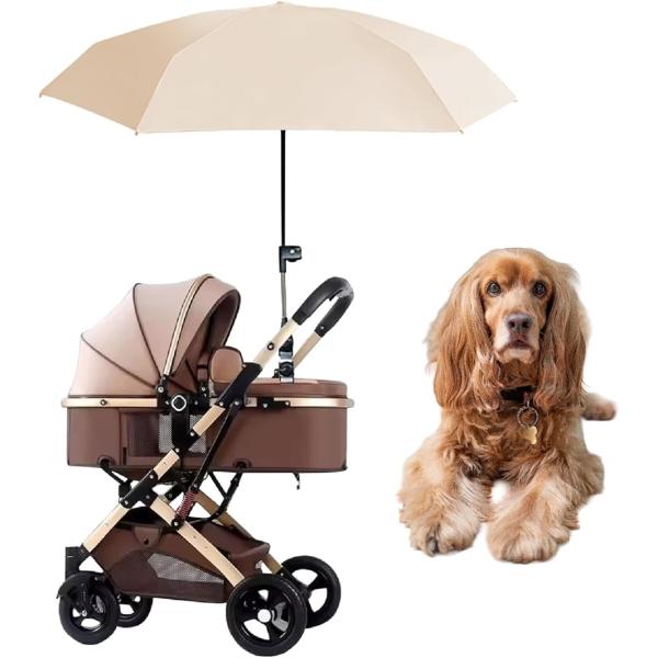 バリエーションコード : 2BUKGTGVPU「犬用 ペットカート用 日傘で大切な愛犬を直射日光から守る」 ペットカートに取り付けられる専用日傘で、夏の強い日差しから愛犬をしっかりガード。散歩や外出時も快適な日陰を確保できます。使わない時は...