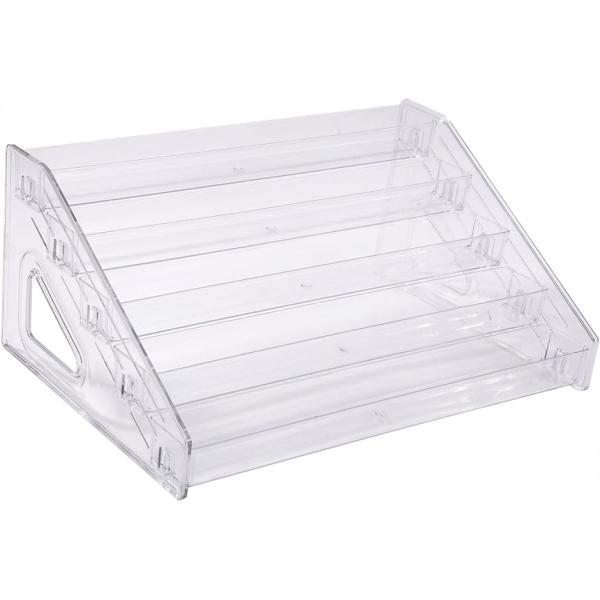 デザイン: 5段の階段式構造で、アイテムを見やすく効果的に展示できる透明アクリル製ディスプレイスタンド。奥のアイテムまでしっかり見える立体的なレイアウトで、展示・収納力を最大化。あなたの大切なコレクションや日常使いの小物を、もっと美しく、も...