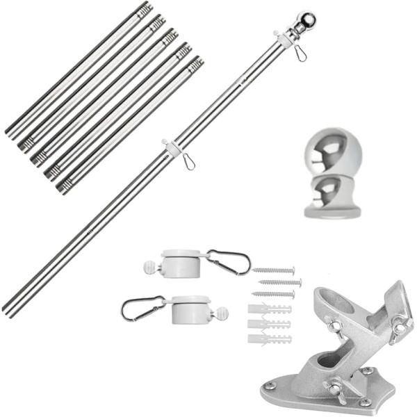 バリエーションコード : 2BU3N4HOVV「すぐに使えるフルセット設計」台座・ネジ・装飾ボールなど必要な部品がすべて揃っており、到着後すぐに設置・掲揚が可能。「錆びにくく長寿命。全天候対応の耐久性」高品質な金属素材を使用し、屋外でも風雨...