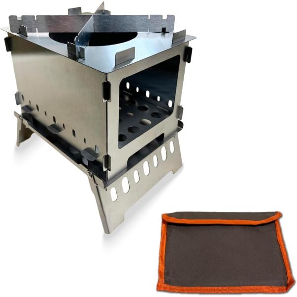 「自然と調和する焚き火台、登場。」 ソロキャンプに最適なウッドストーブ型焚き火台。小型・軽量ながら二次燃焼構造を備え、煙が少なく、効率的な燃焼が可能です。風と火と道具だけ。そんなシンプルな時間を叶えます。「コンパクト収納＆簡単組立」 工具不...