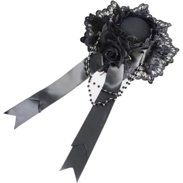 バリエーションコード : 2BU5FJT1PC「エレガントなデザイン」このミニハットは、ゴスロリやロリータファッションにぴったりのエレガントなヘッドドレスです。薔薇のコサージュがアクセントとなり、あなたのスタイルを一層引き立てます。「簡単装...