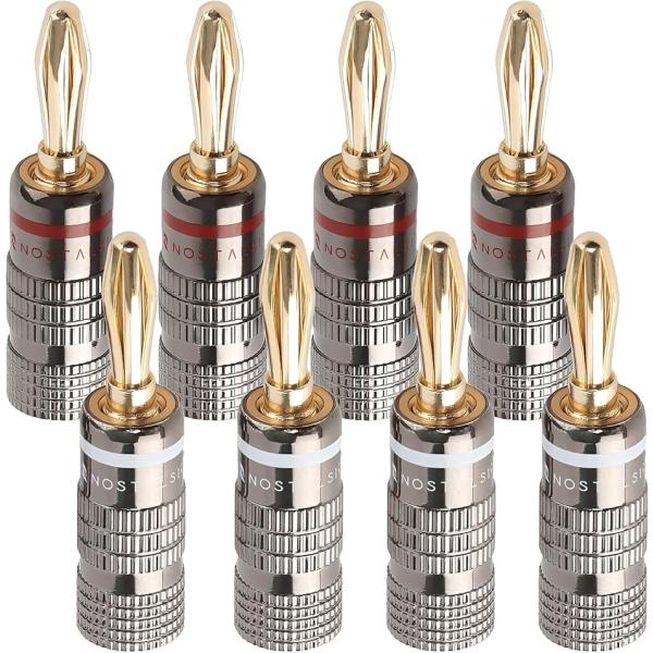 バリエーションコード : 2B9UHFU131「ソルダーレスバナナプラグセット（赤＋白）」24K金メッキが施されたバナナプラグで、優れた導電性と耐久性を誇ります。ガンメタリックカラーのスタイリッシュなデザインと、簡単な取り付け方法が特徴です...