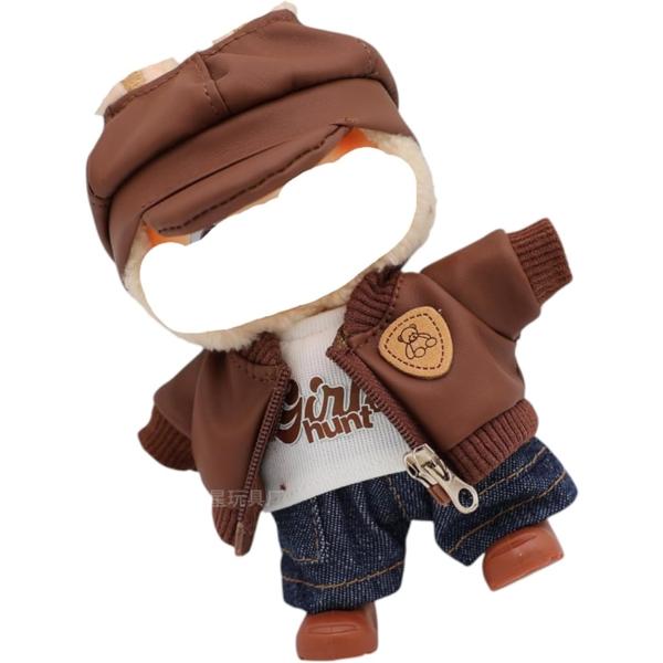 バリエーションコード : 2BUC36FLC8＊ ラブブ専用のおしゃれなレザージャケット風コスチュームセット。ジャケット、帽子、ジーンズ、Tシャツ、靴の5点でストリート風に着こなせます。細部までこだわったデザインで、ぬいぐるみ遊びやコレクシ...