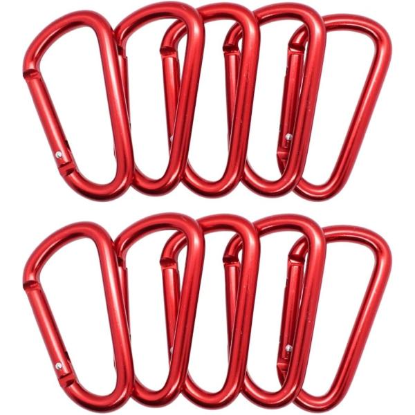 バリエーションコード : 2BUDI6DS6F・サイズ：約7.5cm・素材：アルミニウム合金（軽量＆耐久）・カラー：ブラック、レッド ・各10個セット・耐荷重：目安約30kg（静的荷重想定）・用途：キャンプ、釣り、鍵、バッグ、DIY、防災、...