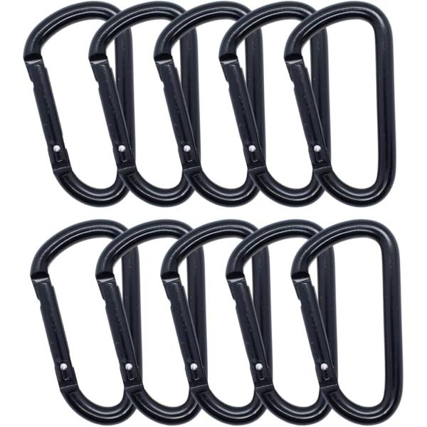 バリエーションコード : 2BUDI6DS6F・サイズ：約7.5cm・素材：アルミニウム合金（軽量＆耐久）・カラー：ブラック、レッド ・各10個セット・耐荷重：目安約30kg（静的荷重想定）・用途：キャンプ、釣り、鍵、バッグ、DIY、防災、...