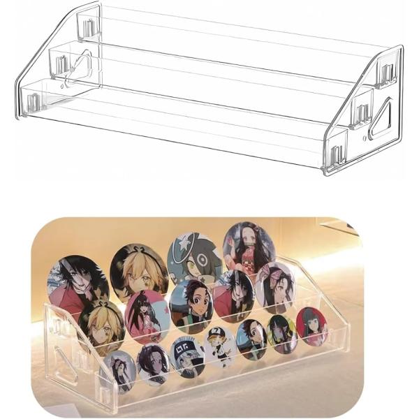 バリエーションコード : 2BUI8Y9L02「お気に入りを美しく飾る」缶バッジやアクリルスタンドなどのコレクションを美しくきれいに飾れます。見やすく飾ることでコレクションをより引き立てる収納スタンドです。「アレンジ自在のレイアウト」段差付...