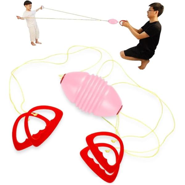 バリエーションコード : 2BUJXYTHN3サイズ：16cmx8cm　ひもの長さ：約2.5m　重量：45g材質：ABSプラスチックロケットスライダーは、ロープの中央にあるボールを2人で交互にラリーして遊ぶおもちゃです。コンパクトサイズで持...