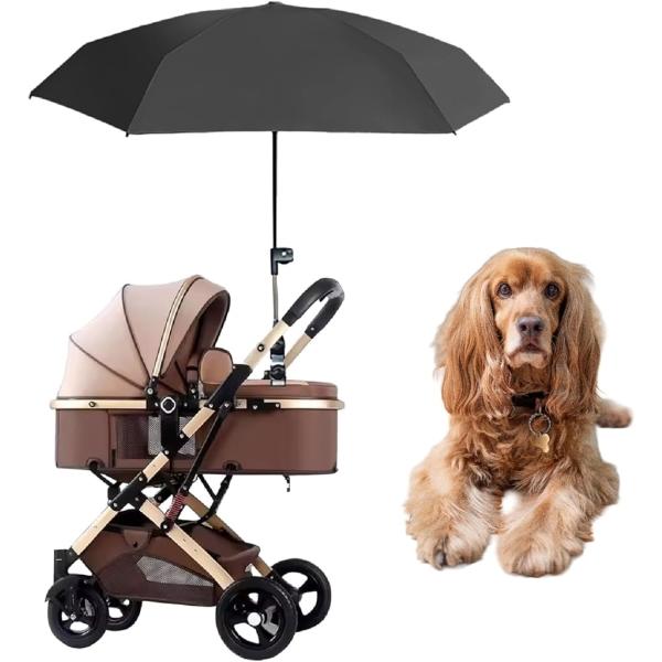 バリエーションコード : 2BUKGTGVPU「犬用 ペットカート用 日傘で大切な愛犬を直射日光から守る」 ペットカートに取り付けられる専用日傘で、夏の強い日差しから愛犬をしっかりガード。散歩や外出時も快適な日陰を確保できます。使わない時は...