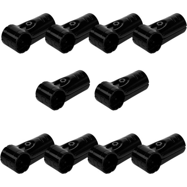 10個セット イレクターパイプ メタルジョイント Φ28mm ボルト ナット 付き 組み立て 分解 自由(ブラック,  Φ28mm)