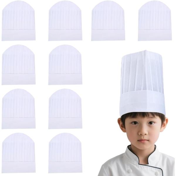 コック帽子 子供用 使い捨て シェフ ハット キッズ コックさん 料理教室 親子イベント クッキング体験 給食 (ホワイト小10枚)