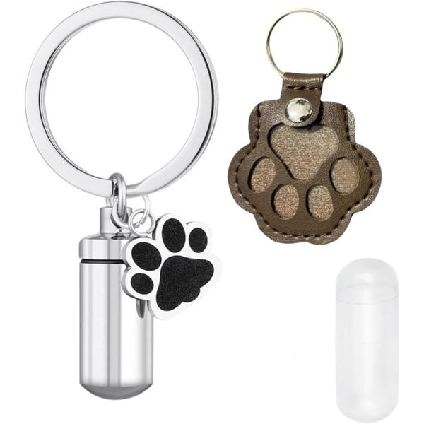 バリエーションコード : 2BUO5VXV0I「ペット供養・手元供養に」大切なペットとの思い出を形に残す、ペットメモリアルグッズ2点セット。革製の遺毛キーホルダーと、防水仕様の遺骨アクセサリー（ロケットペンダント）が、あなたのそばでペットの...