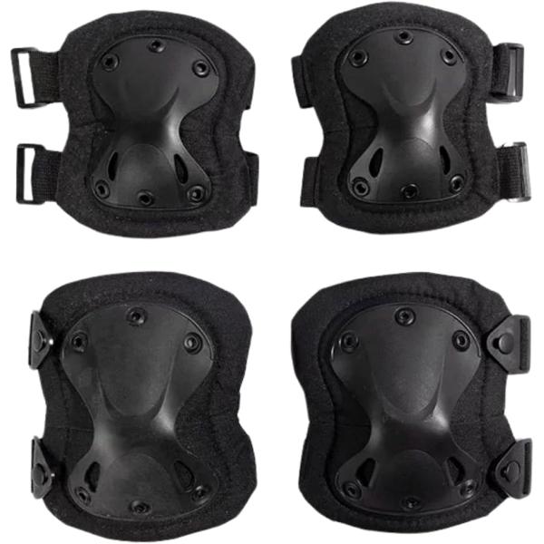 バリエーションコード : 2BUPU4K5W3「膝・肘プロテクター　4点セット」高い衝撃吸収性で怪我しやすい膝と肘をしっかり保護。サバイバルゲーム、バイク、スケートボード、登山など幅広いシーンで活躍。膝と肘のケガ防止に最適。「快適なフィット...