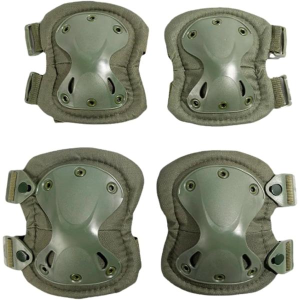 バリエーションコード : 2BUPU4K5W3「膝・肘プロテクター　4点セット」高い衝撃吸収性で怪我しやすい膝と肘をしっかり保護。サバイバルゲーム、バイク、スケートボード、登山など幅広いシーンで活躍。膝と肘のケガ防止に最適。「快適なフィット...