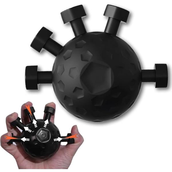 フィンガーパワー 握力 鍛える ヤツ 指グリップ強化器 握る トレーニング 器具 フィンガートレーナー (ブラック,  フリーサイズ)