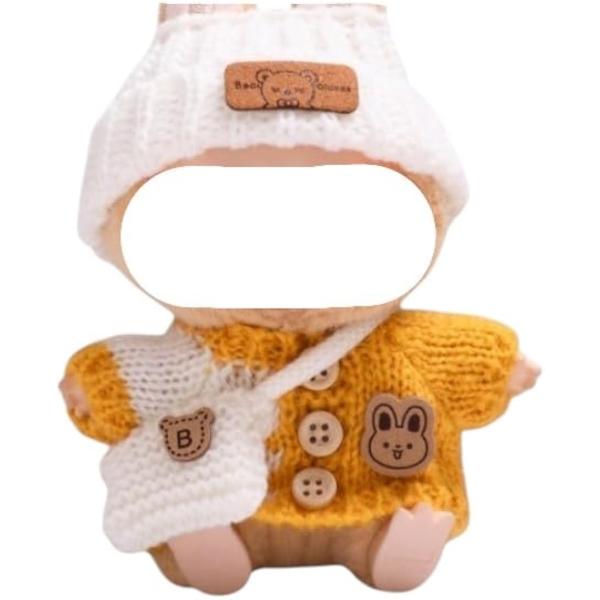 バリエーションコード : 2BURK15494＊ ラブブ専用のニットコーデセットは、あったかニット帽、ボタン留めデザインのセーター、ハンドメイド感あふれるバッグが揃ったおしゃれアイテム。ふわふわのアクリル糸を使用し、触り心地抜群で、ラブブ本...