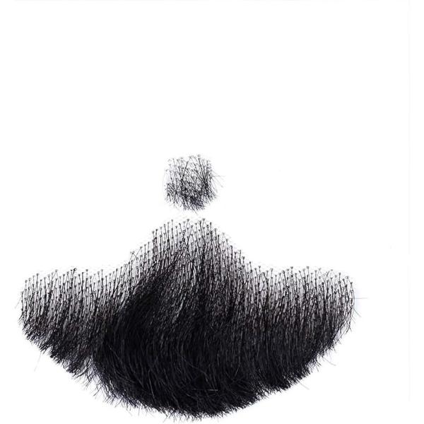 付け髭 ひげ 口髭 人毛 ウィッグ 髪製髭 手作り本物 コスプレ用 1個(W HAN XIA)