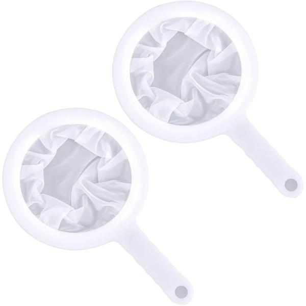 分離網 ブラインシュリンプ 濾し器 メダカ ゾウリムシ ミジンコネット 2個セット (ホワイト,  200目)