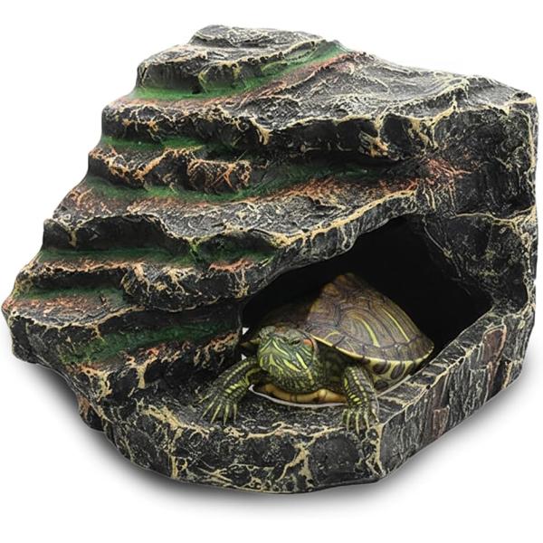バリエーションコード : 2BUVHQ62QW爬虫類 隠れ家シェルター：自然な岩の洞窟で、あなたのペットに快適な休憩場所を。 爬虫類や両生類、魚類など幅広いペットに利用できる、自然な岩を模した隠れ家シェルターです。リアルな質感と色合いは、テ...