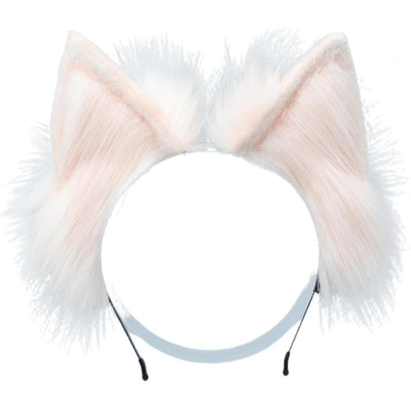 猫耳 カチューシャ きつね耳 コスプレ ハロウィン 仮装 可愛い コスチューム パーティー ケモ耳 MDM (ライトピンク)