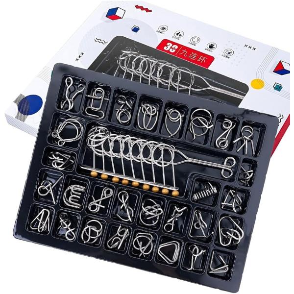 バリエーションコード : 2BUWPWG95X「知的好奇心を刺激するパズルセット」リングパズル、ワイヤーパズルを中心に構成された知恵の輪セットです。脳トレグッズとして頭を柔軟に保ち、集中力アップや論理的思考力のトレーニングに役立ちます。子供...