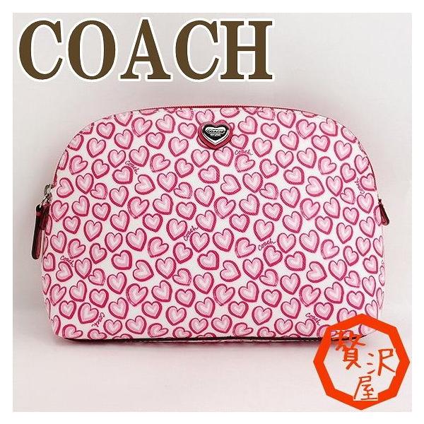 コーチ Coach ポーチ コスメポーチ 化粧ポーチ レディース ハート ピンク Prettyfunnyballoons Com