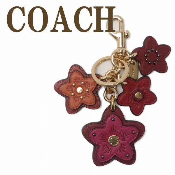 コーチ COACH キーホルダー レディース キーリング バッグチャーム 花 レザー 5136IMR...