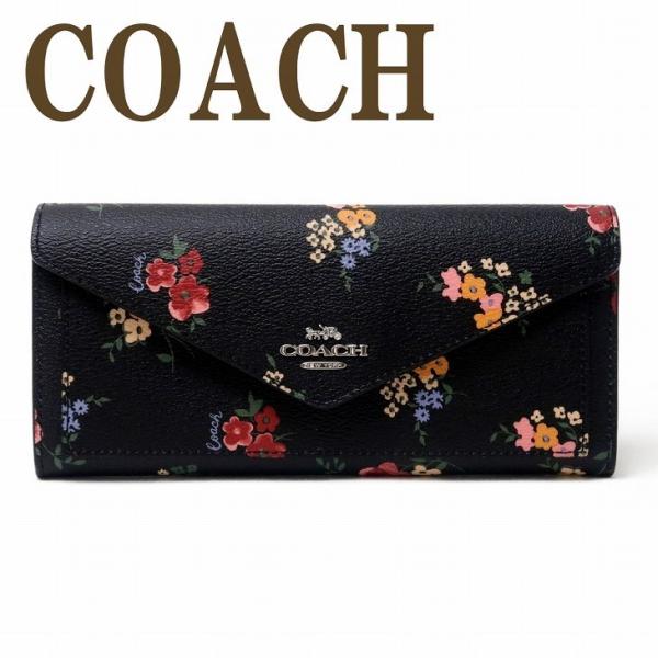 COACH コーチ 財布 レディース 長財布 花柄 ブラック 黒 COACH コーチ 財布 レディース 長財布 花柄 ブラック 黒