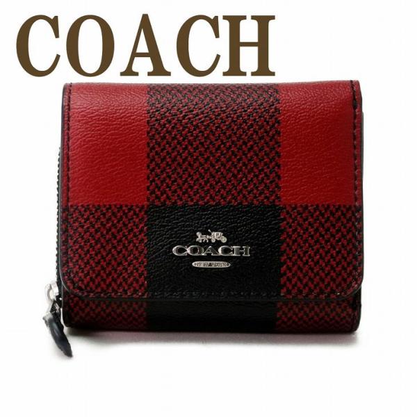 コーチ COACH 財布 三つ折り 折財布 ミニ レディース チェック レザー C1916SVS66 ブランド 人気 zeitakuya_c1916svs66