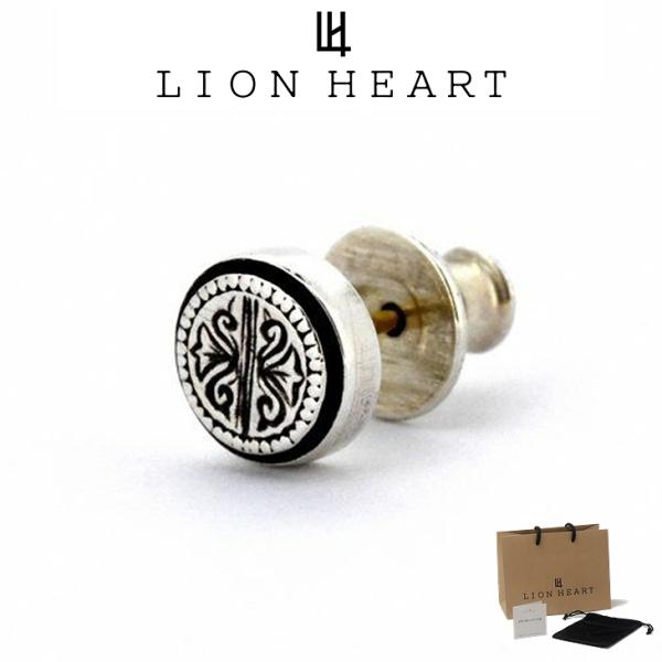 新品　ライオンハート　サークル　ヘリテイジ　オニキス　ピアス　カービング LION HEART ライオンハート ピアス メンズ カービングサークル