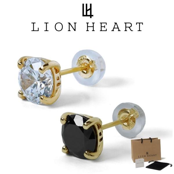 LION HEART（ライオンハート） ピアス メンズ スタッズ ロゴ K10 10金