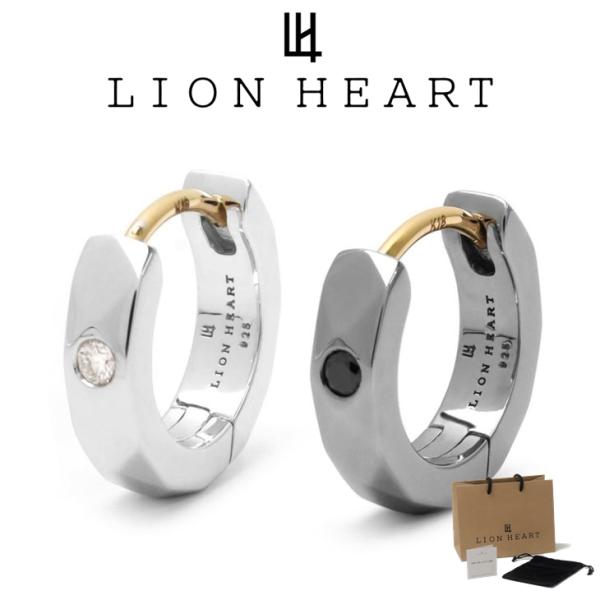ライオンハート ピアス メンズ レディース カッティング フープピアス ダイヤモンド SV925 LH for Gift LH-1EA204 LION HEART メンズピアス 片耳用 1点売り クリ