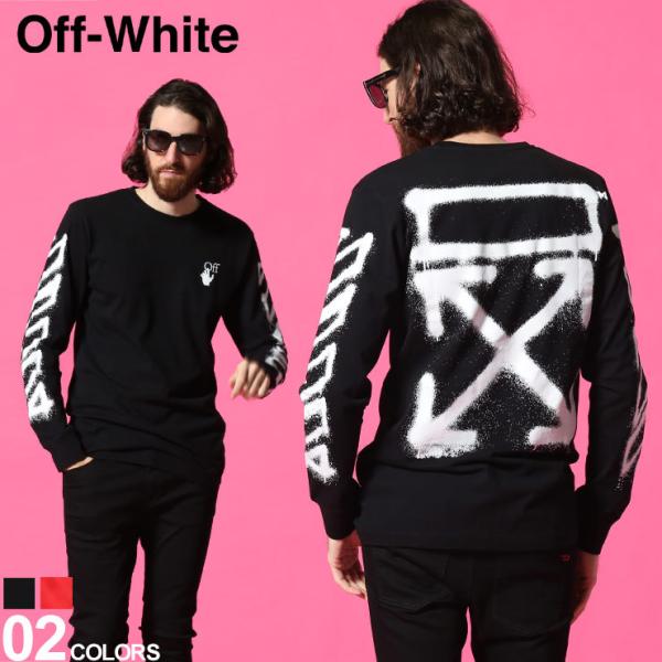オフホワイト メンズ OFF-WHITE Tシャツ 長袖 バックプリント クルー