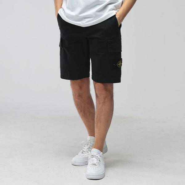ストーンアイランド ショートパンツ ポリ ブラック M STONE  STONE ISLAND (ストーンアイランド) NYLON METAL カーゴ バミューダ