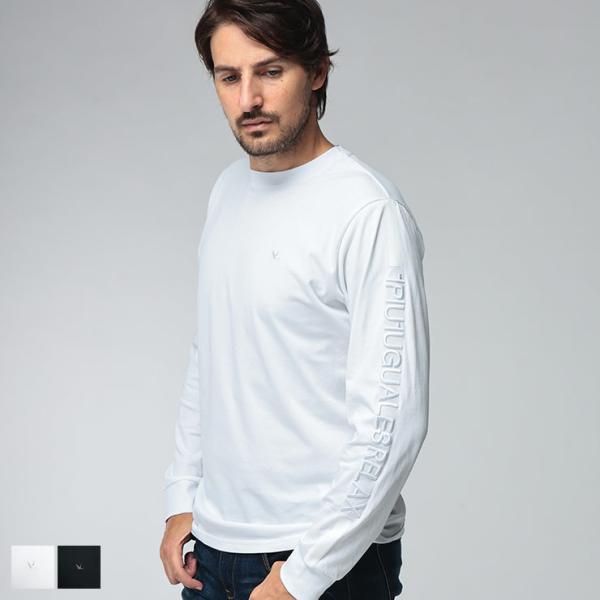 ウノ ピュ ウノ ウグァーレ トレ リラックス 1PIU1UGUALE3 RELAX メンズ Tシャツ 長袖 袖ロゴ 1PRUST26183
