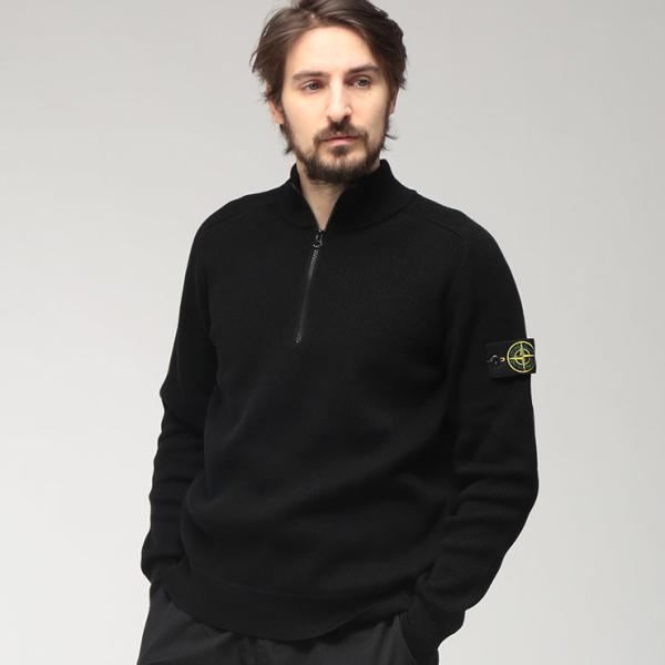 ストーンアイランド STONE ISLAND メンズ ニット 長袖 リブコットン ハーフジップ プルオーバー SI5100124S00D8 ブランド トップス セーター ハイネック 秋 冬