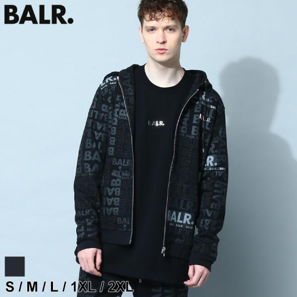 BALR. ボーラー パーカー メンズ フルジップ 総柄 ロゴ Q-SERIES BALR. ボーラー パーカー メンズ フルジップ 総柄 ロゴ Q-SERIES