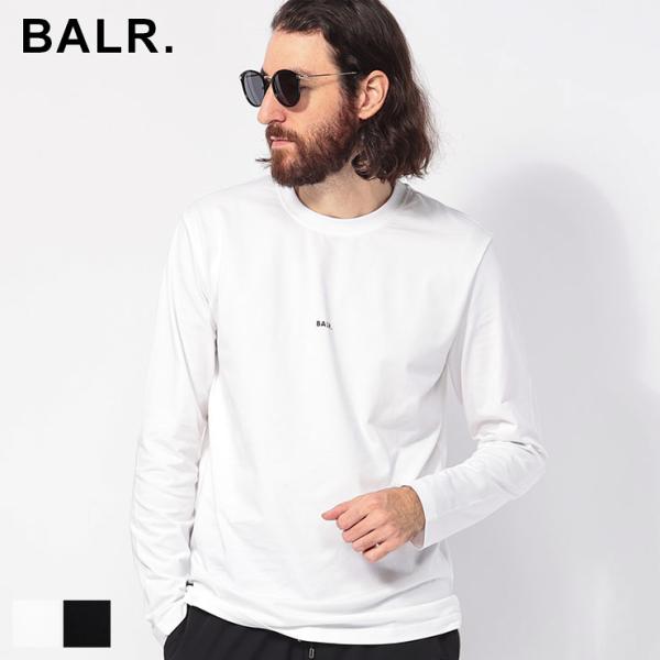 BALR. ボーラー ミニロゴ クルーネック 長袖 Tシャツ メンズ　L　黒 BALR.（ボーラー） tシャツ ロゴプリント クルーネック 長袖 Tシャツ