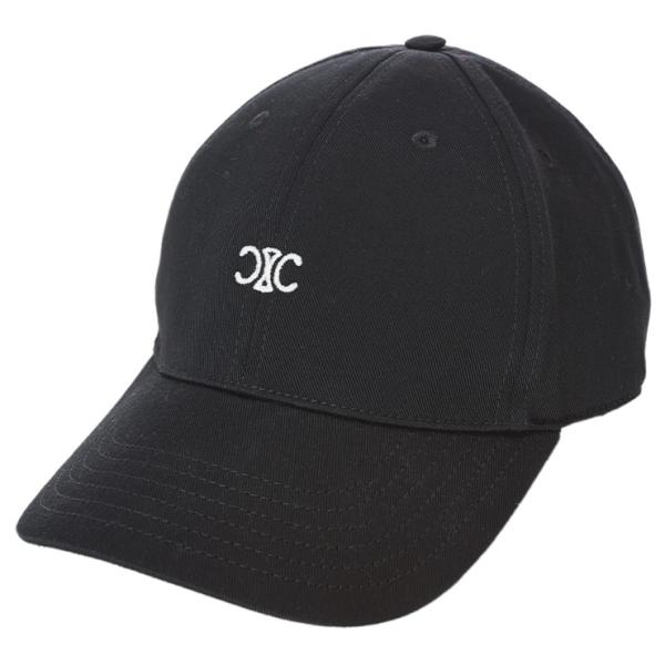 CELINE ブラック キャップ CELINE セリーヌ キャップ メンズ コットン ワンポイント