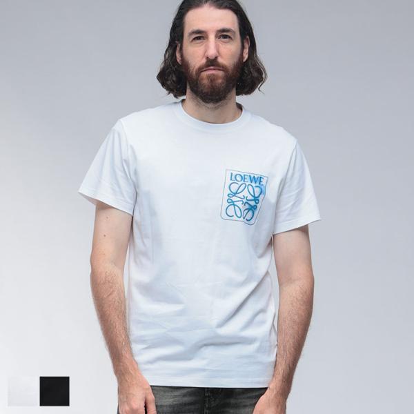 【美品】LOEWE ロエベ アナグラム刺繍 ワンポイント Tシャツ ブルー XS 美品】LOEWE ロエベ アナグラム刺繍 ワンポイント Tシャツ ブルー XS