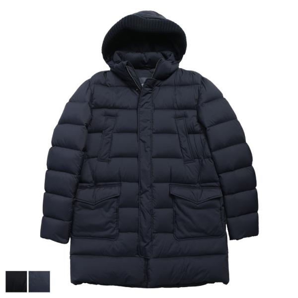 HERNO（ヘルノ） ダウン ブルゾン メンズ ロゴ プレート フード着脱