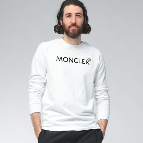MONCLER（モンクレール） メンズ Tシャツ 長袖 フロント ロゴ ワッペン