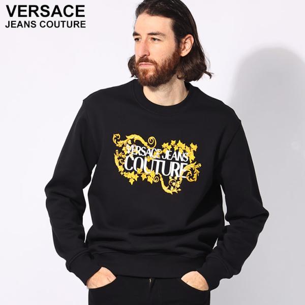 ヴェルサーチジーンズクチュール❣️ スウェット　パーカー　ブラック×ゴールド　ロゴ Versace Jeans Couture / ヴェルサーチ ジーンズ クチュール