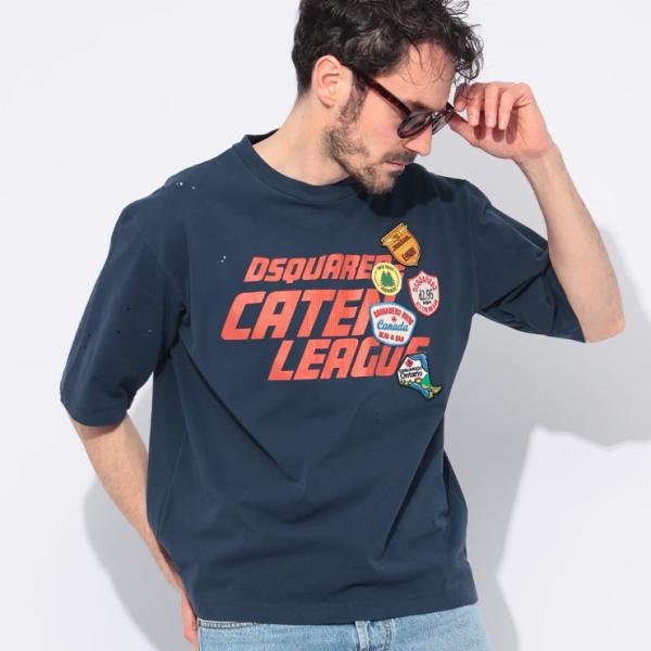 ♪アウトレット♪DSQUARED2 Tシャツ S71GD1315 DSQUARED2 ディースクエアード 半袖 Tシャツ メンズ ダメージ