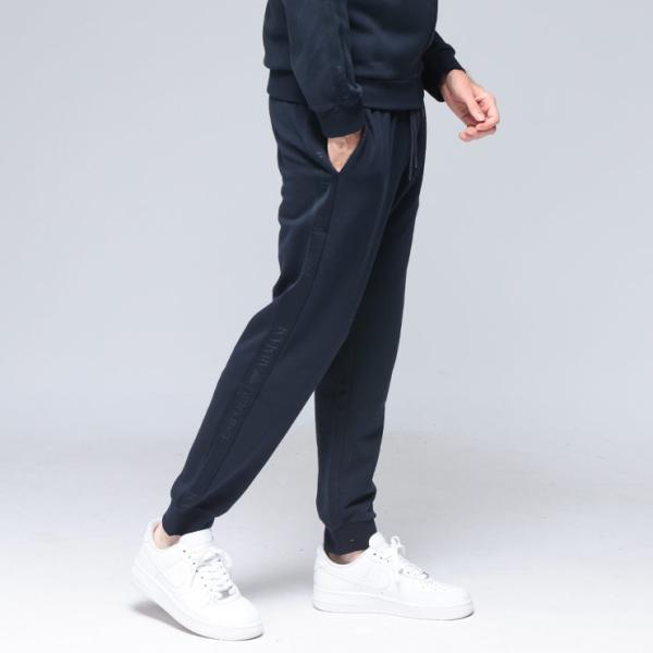 エンポリオアルマーニ パンツ ボトムス EMPORIO ARMANI メンズ 裏フリース サイドライン ウエストコード パンツ EAUEM000500