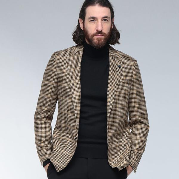 LARDINI ネイビー ブラウン ジャケット チェック リネン混 52 LARDINI ネイビー ブラウン ジャケット チェック リネン混 52 - メルカリ