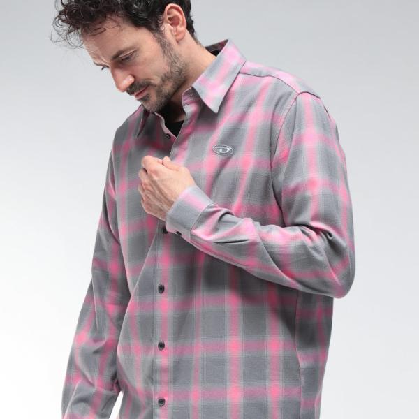 【DIESEL 】オーバルD刺繍 チェック柄 長袖 シャツ DIESEL (ディーゼル) オーバルD刺繍 チェック柄 長袖 シャツ s-simply